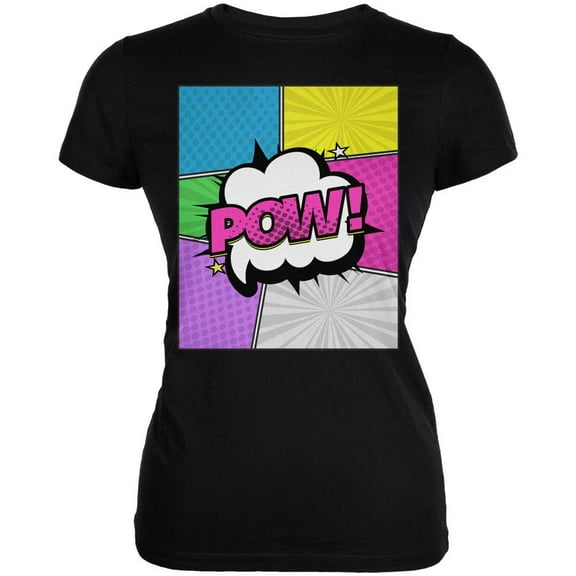 Halloween Pop Art Costume Juniors Soft T Shirt Black LG