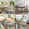 thumbnail image 4 of Area Rugs 5'x7', Navy Blue Brown Carpet Runner Indoor Outdoor Rugs Home Decor Aesthetic, Retro Tropical Botanical Palm Leaves Non Slip Mats Washable Accent Rug for Living Room Bedroom, 4 of 8