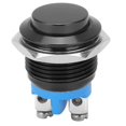 thumbnail image 1 of Metal Push Button Switch Waterproof Stainless Steel Self Reset Normally Open 16mm 220V(Black ), 1 of 4
