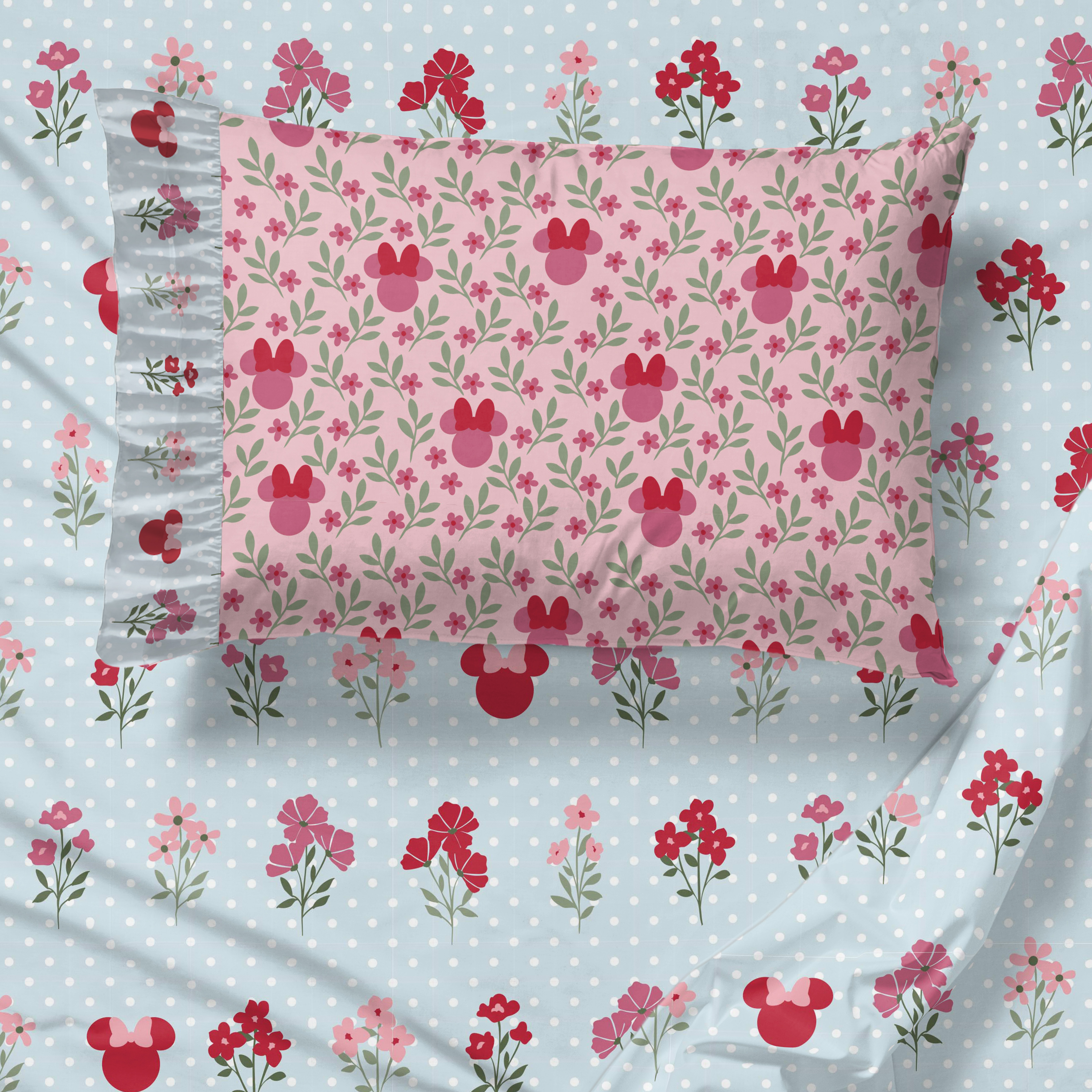 Minnie Mouse 4-Piece Full Sheet Set, Polyester, Multicolor, Disney