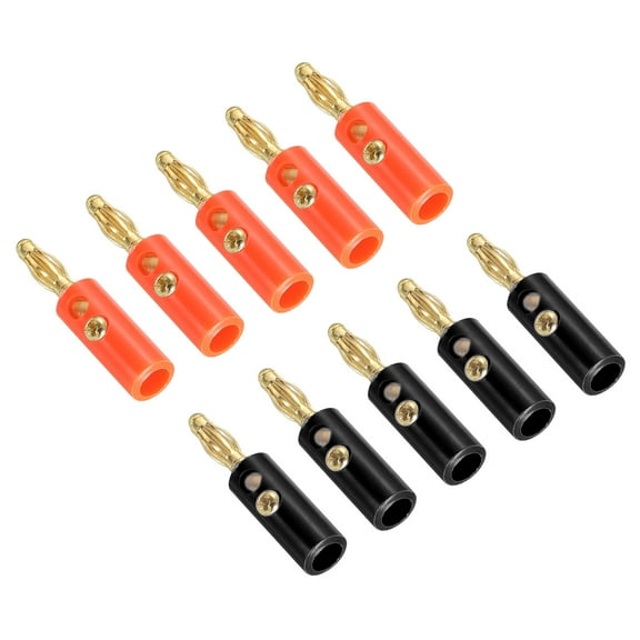 20 Pack Banana Plugs Connector Screw Type Speaker Banana Plugs 4mm Gold-Plated Alloy Red Black