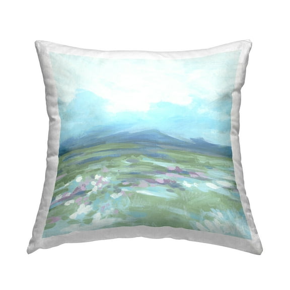 Stupell Industries Blue Hazy Mountains Decorative Printed Throw Pillow Design by June Erica Vess