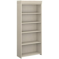 Bowery Hill 5 Shelf Bookcase in Antique White - Engineered Wood