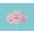 thumbnail image 1 of Ballons en latex transparents de 30 cm pour fille, avec confettis roses (lot de 6), 1 of 3