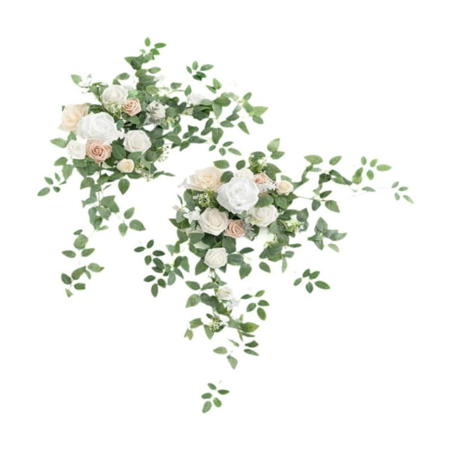 2x Arco de boda con flores para de puerta, hojas , guirnalda floral artificial, decoración para fondo, , vegetación, recepción