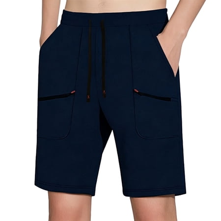 Men s 7 Quick Dry Stretch Long Golf Hiking Shorts for Running Fishing and Outdoor Adventure with Zipper Pockets Navy