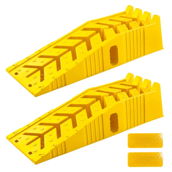 Low Profile Heavy Duty Car Ramps 2-Pack 7 Ton 16000 lb Vehicle Lift Ramps with 6.7 inch Lift Height for Garage Oil Changes Maintenance and Tire Service