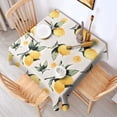 thumbnail image 2 of Yellow Lemon Fruits White Pattern Square Tablecloth,Waterproof Square Table Cover,Wipeable Spillproof Washable Table Cover for Home Kitchen Party Decor 52"x52"(132x132cm), 2 of 6