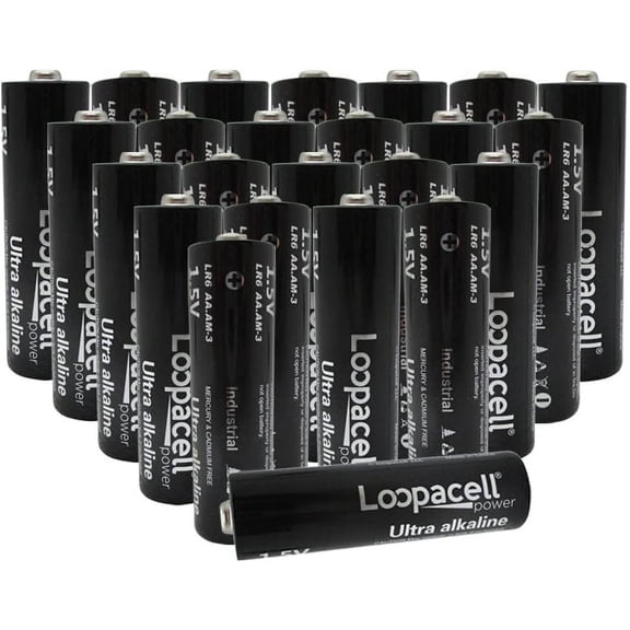 LOOPACELL AA Alkaline Industrial Batteries (Pack of 24) 1.5V
