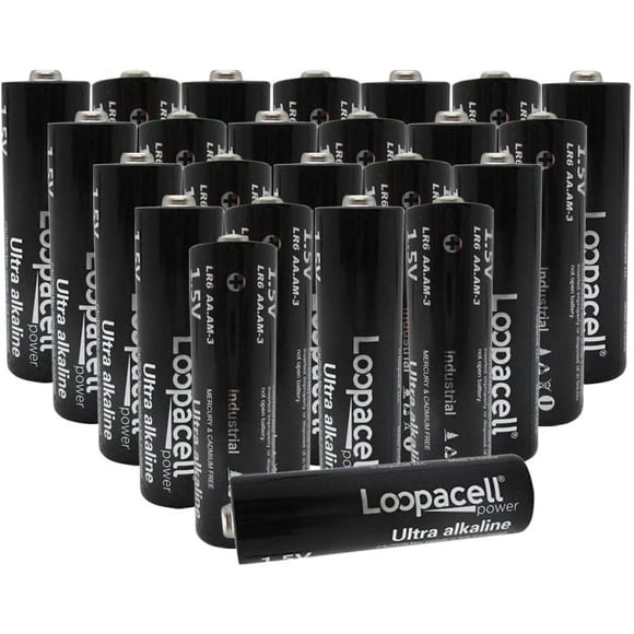 LOOPACELL AA Alkaline Industrial Batteries (Pack of 24) 1.5V
