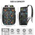 thumbnail image 3 of Travel Cooler Bag - Black Dinosaurs with Weight Tags Camping Beer Cooler Backpack with Bottle Opener- Waterproof Insulated Picnic Backpacks - Cooler Bag for Beach, 3 of 6