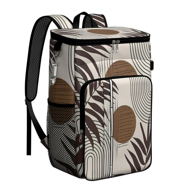 Rustic Home Decor Inspired Cooler Backpack – Waterproof Insulated Lunch Bag with Retro Folk Style, Perfect for Outdoor Camping & Travel