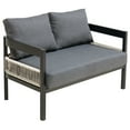 thumbnail image 6 of Harper & Bright Designs 4 Pieces Outdoor Patio Conversation Set, Iron Outdoor Seating Set with Loveseat Sofa, Coffee Table and 2 Chairs for Backyard Garden Balcony, Grey, 6 of 12