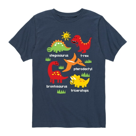 Instant Message - Types Of Dinosaurs - Toddler Short Sleeve Tee