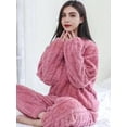 thumbnail image 3 of 2pzs Jacquard Pijamas Gruesas Franela Cálido Invierno Mujer, 3 of 8