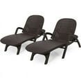 thumbnail image 2 of Noble House Chaises Longues en Faux Osier pour Extérieur (Ensemble de 2) Brun Foncé, 2 of 10