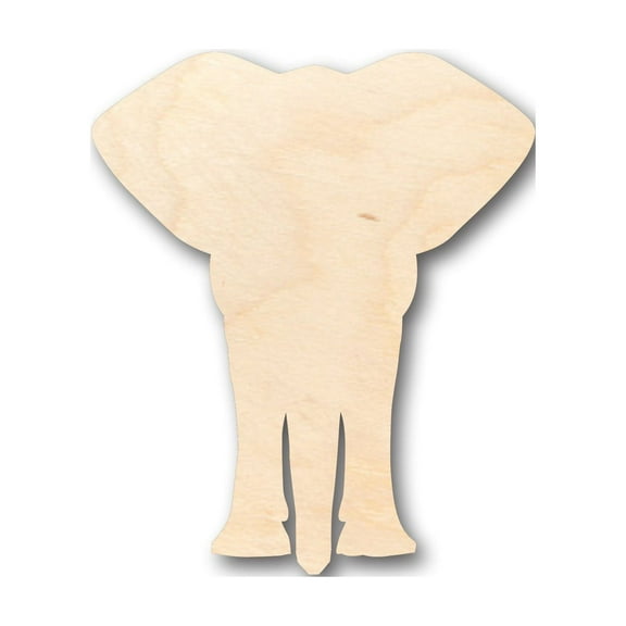Unfinished Wood African Wildlife Elephant Shape - Craft - up to 36'' DIY 1'' / 1/4''