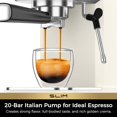 thumbnail image 2 of Slim Espresso Machine with Milk Frother, 20 Bar Professional Italian Pump Coffee for Home Cappuccino & Latte Maker, Stainless Steel, Creamy, 2 of 4