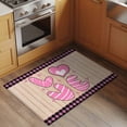 thumbnail image 2 of Area Rug 2 x 3 Ft, Happy Valentine's Day Indoor Accent Bathroom Rugs for Kitchen/Laundry Room, Love Heart Wood Pink Black Plaid Washable Non-Slip Runner Floor Mat for Entryway, Living Room, 2 of 8