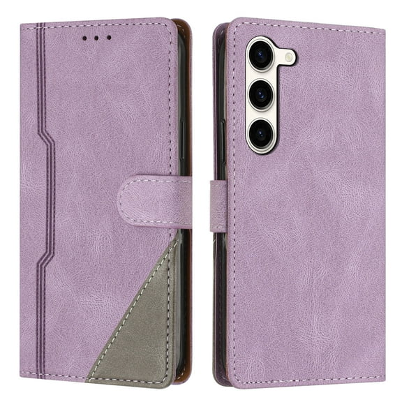 SaniMore Wallet Case for Samsung Galaxy S22 Plus, Magnetic PU Leather [RFID Blocking] Card Slot Wrist Strap Folio Cover with Kickstand & Wireless Charging TPU Shockproof Interior Cover, Purple