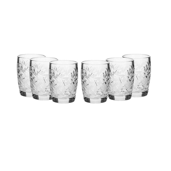 SET of 6 CUT Crystal Shot Glasses 50ml Hand Made