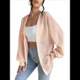 thumbnail image 3 of Chaqueta de Punto Holgada de Larga con Farol para Mujer Rosa M, 3 of 9