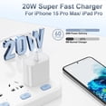 thumbnail image 2 of Kit de cargador para iPhone 16/15 con cargador rápido de 20 W y cable de 3 m, 2 of 7