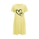 thumbnail image 4 of Camisón corto de poliéster para mujer, talla grande, estampado de San Valentín, cuello redondo, manga corta, 4 of 4