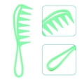 thumbnail image 3 of Unique Bargains 3 Pcs Anti Static Hair Comb Wide Tooth for Thick Curly Hair Hair Care Detangling Comb Green, 3 of 6