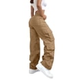 thumbnail image 3 of Resicozy Baggy Womens Cargo Pants High Waisted Open Leg Pants Hiking Lightweight Streetwear Trousers with Multiple Pockets Khaki S, 3 of 4