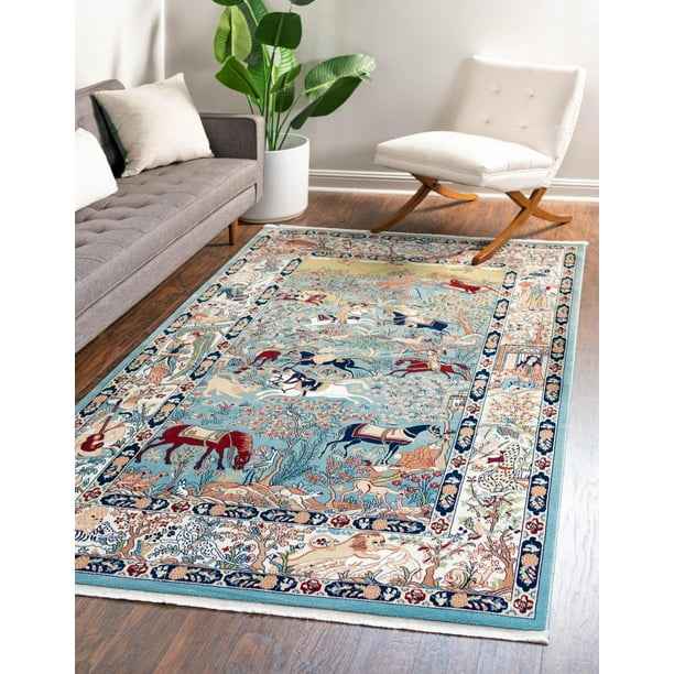 Unique Loom Birmingham Narenj Rug , 8' 0" x 10' 0" ,Blue