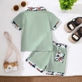 thumbnail image 4 of Jamsmile Toddler Boys Outfit Sets Summer Short Sleeve Cartoon Embroidery T Shirt Tops with Shorts Gentleman Style Outfits Childrens Suits, 4 of 6