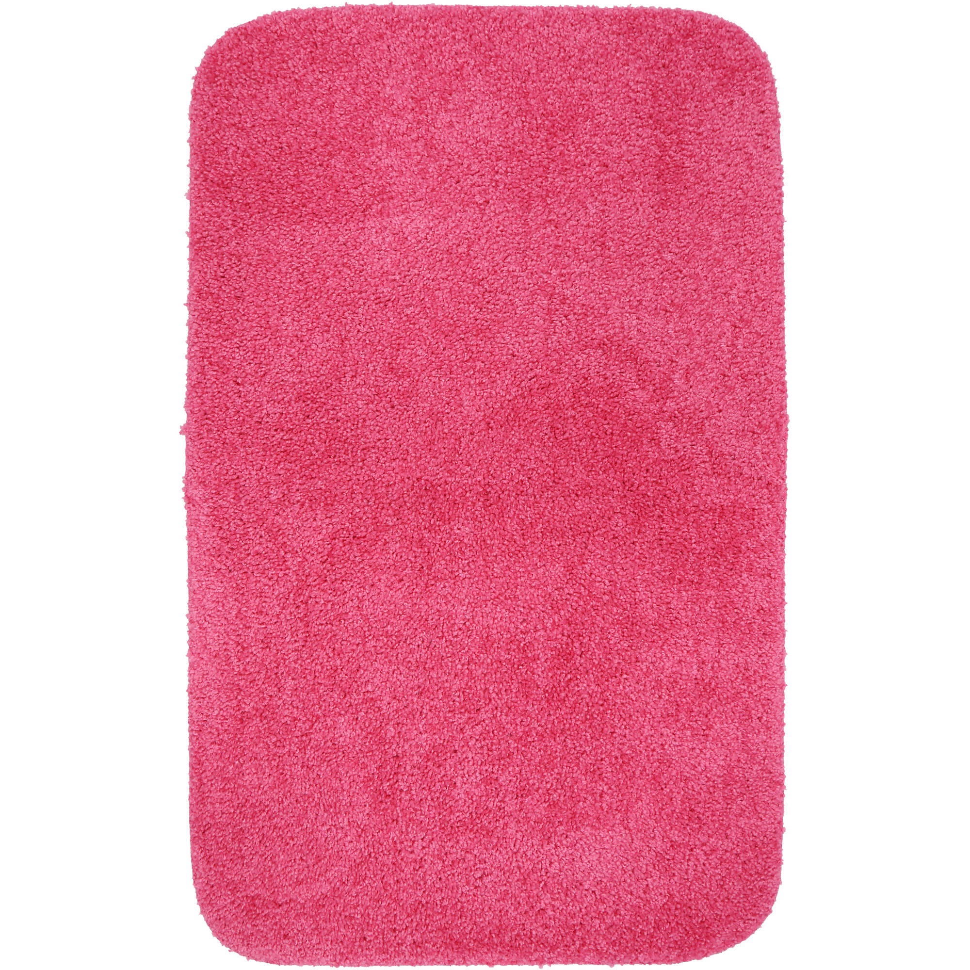 Mainstays 100% Nylon 19.5" x 32" Basic Bright Pink Bath Rug, 1 Each - image 1 of 4