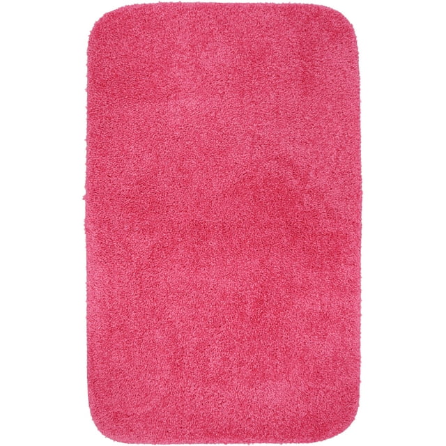 Mainstays 100% Nylon 19.5" x 32" Basic Bright Pink Bath Rug, 1 Each