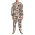 thumbnail image 3 of Sikiie Cute brown sloth monkey Print Mens Pajama Set, Soft Warm Long Sleeve Sleepwear, Cozy Button-Down Pjs for Men-Small, 3 of 7