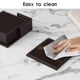 thumbnail image 2 of Posavasos para bebidas con soporte, juego de 6 posavasos de cuero sintético para protección de mesa, tapete para bebidas de 4 pulgadas (cuadrado marrón), 2 of 5