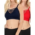 thumbnail image 1 of TheLovely Women's & Plus Front V-Lattice Bralette Sports Bra with Adjustable Straps and Removable Bra Pads, 1 of 3