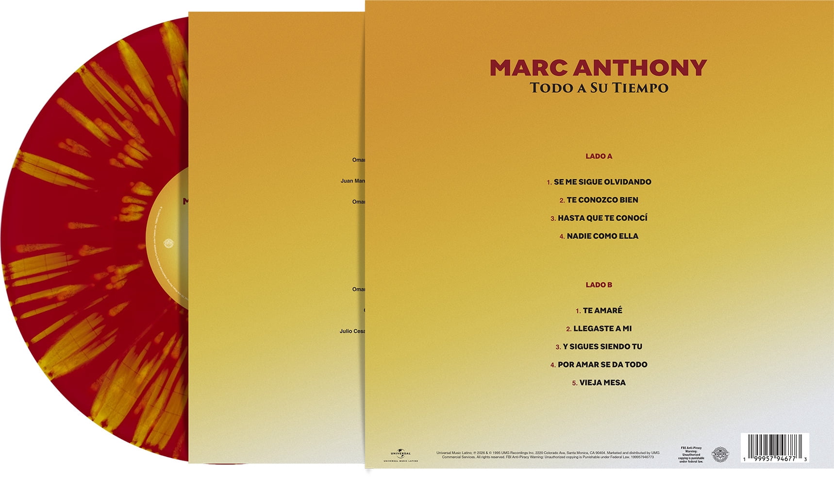 Marc Anthony - Todo A Su Tiempo - Music & Performance- Vinyl LP