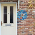 thumbnail image 3 of Wall Decoration Horseshoe Wreath Thanksgiving Outdoor Garden Crafts Red 11.81 in Black Blue Metal Art Ring, 3 of 9