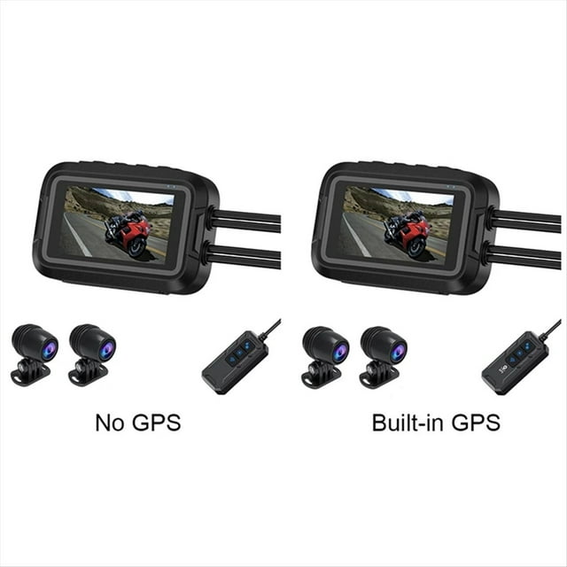 V9 Motocicleta Dashcam WiFi 1080P Cámara Frontal Trasera Cámara Grabadora de Vídeo Impermeable para Motocicleta con Monitor de Estacionamiento B
