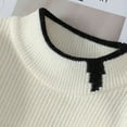 thumbnail image 5 of YUGYXL Men's Crewneck Sweaters Pullover Loose Long Sleeve Vintage Color Block Patchwork Knitted Casual Sweater Tops White XXXL, 5 of 9