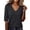 Black, variant on Womens Summer Tops Women Summer Thread Trim Crew Neck Loose Fit Lightweight 3/4 Short Sleeve Casual Work Blouse T Shirt Black 3XL