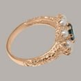 thumbnail image 4 of LBG British Made 18k Rose Gold Natural London Blue Topaz & Cultured Pearl Womens Promise Ring - 33 size options - Size 6, 4 of 8