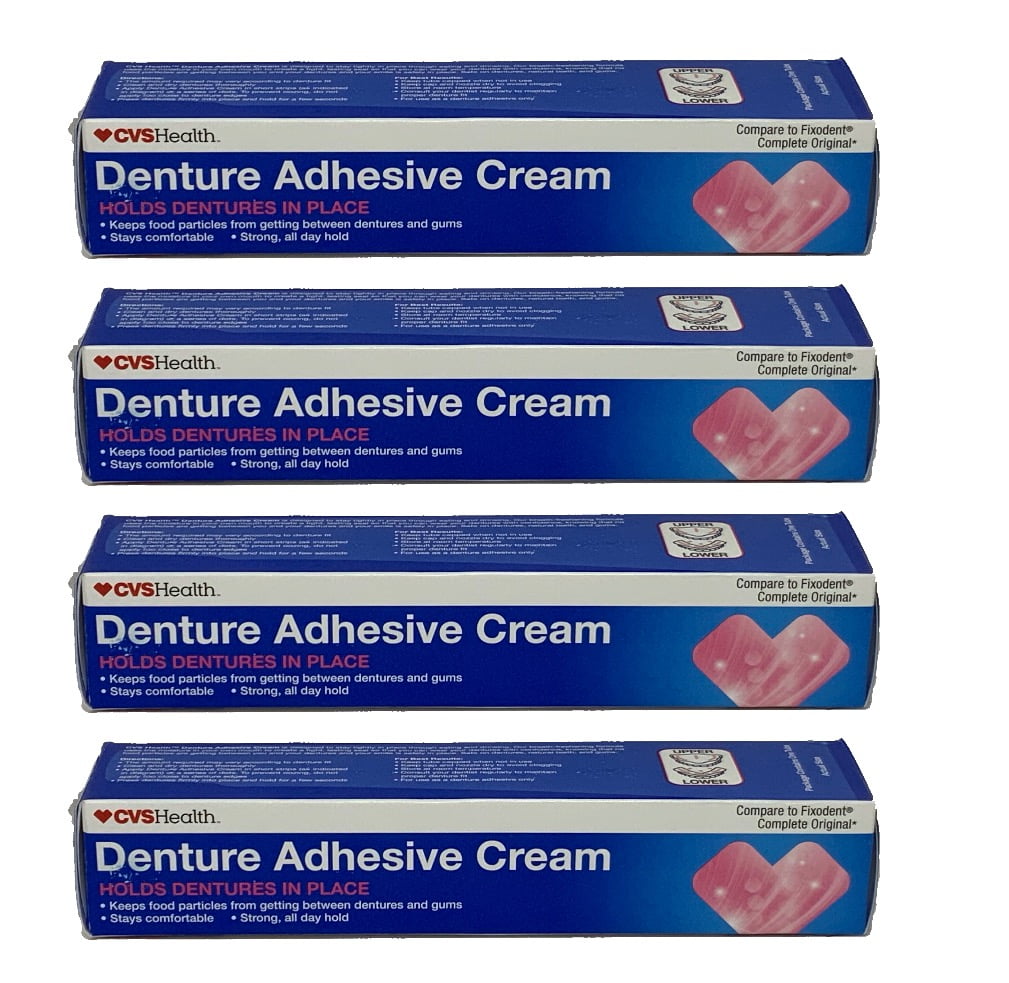 Cvs 4 Pack Denture Adhesive Cream 2 4oz Each Walmart Com Walmart Com
