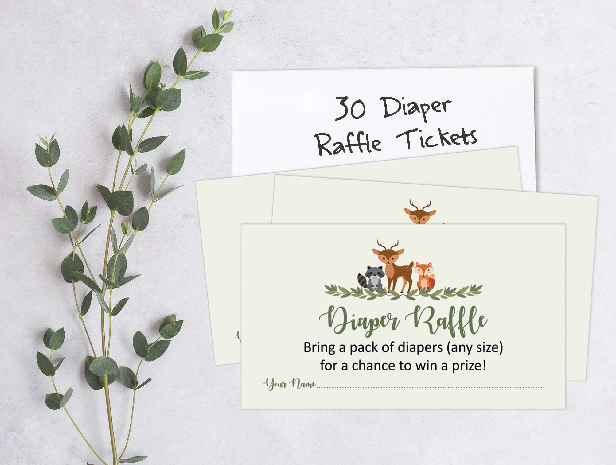 Inkdotpot 30Jungle Animals Baby ShowerDiaper Raffle Ticket Lottery Insert Cards Supplies Games For Baby Shower Party Bring A Pack Of Diapers To Win Favors Gifts And Prizes