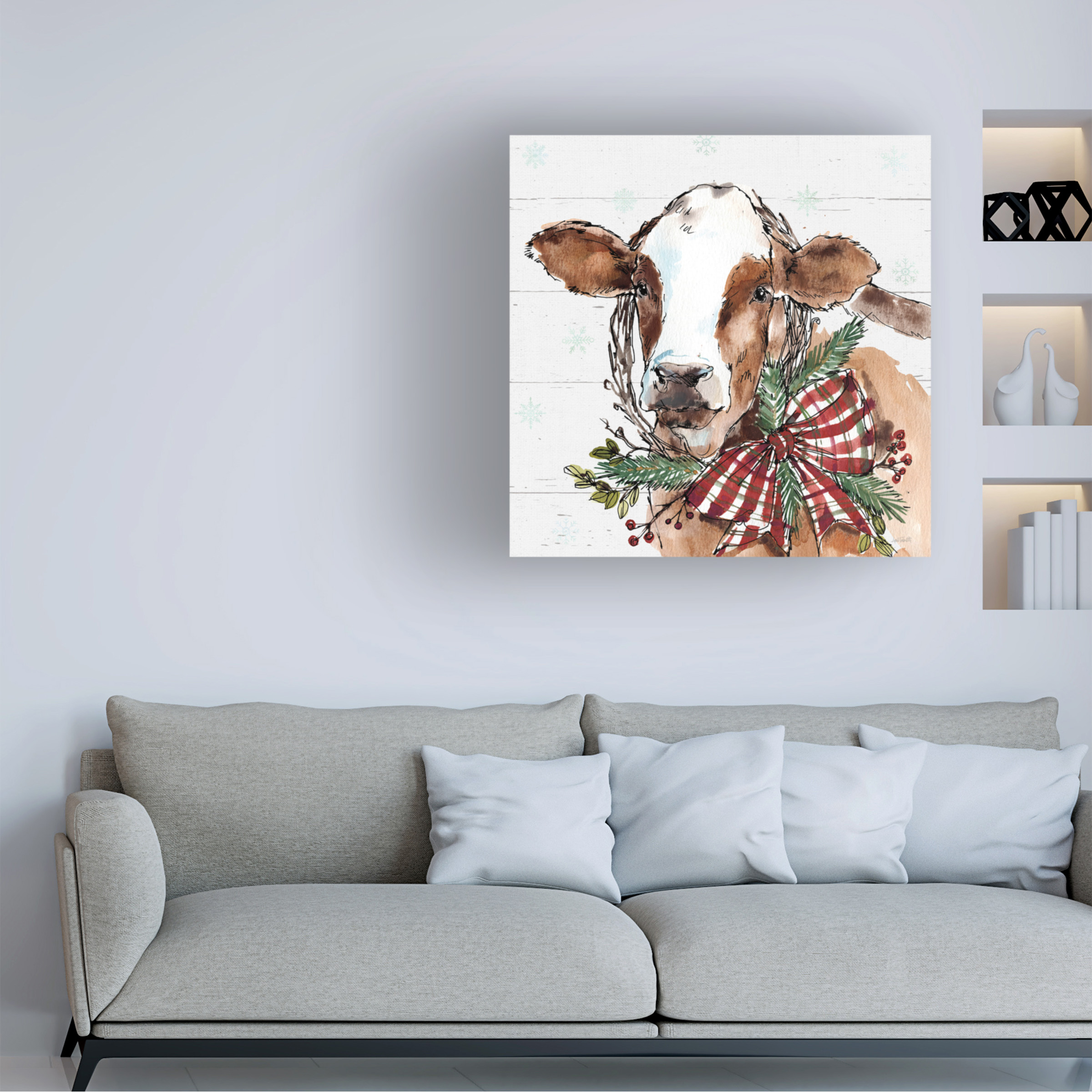 Anne Tavoletti 'Holiday On The Farm Viii On Gray' Canvas Art