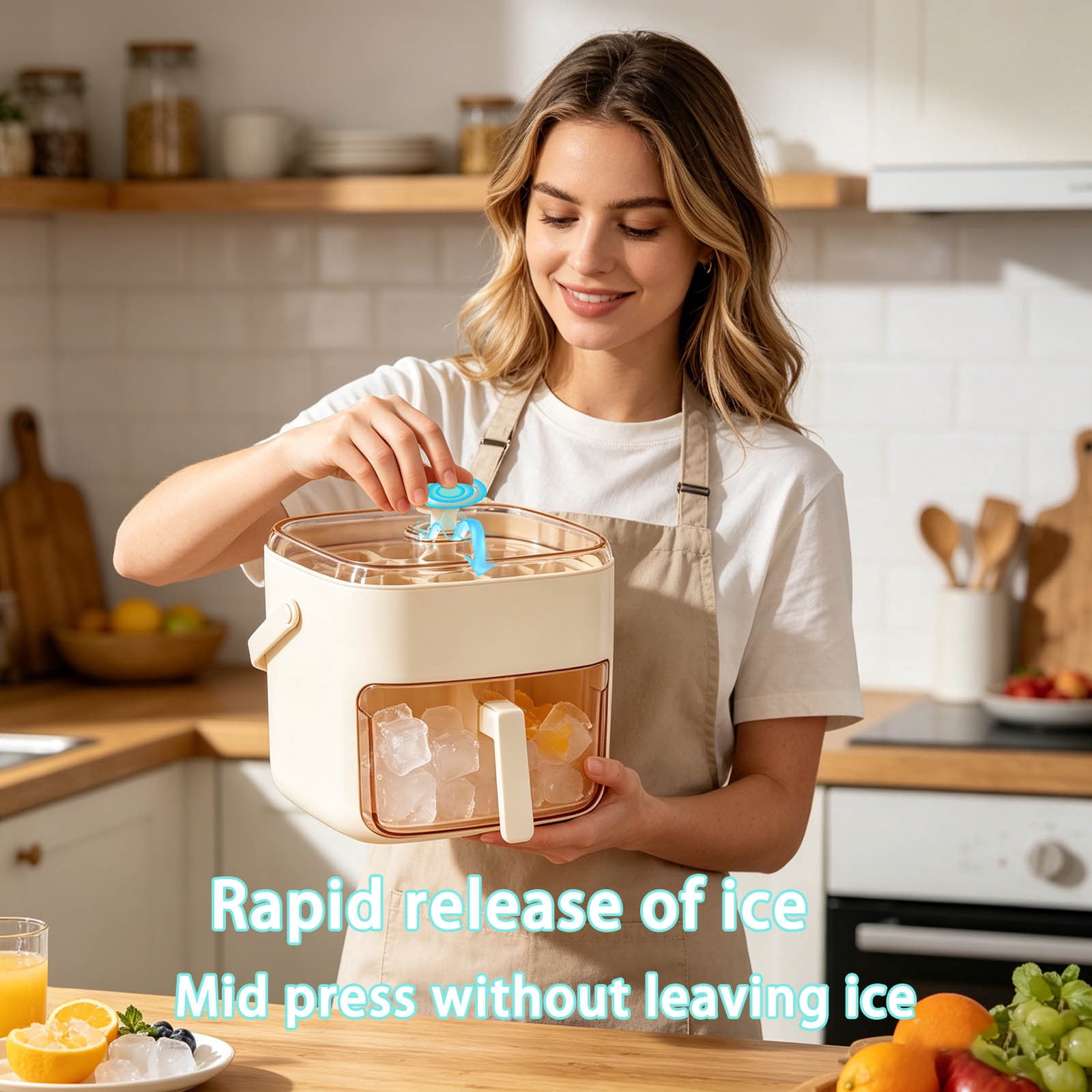Portable Ice Maker For Freezer With Ice Making Stackable Maker Compact Countertop & Storage Drawer | For Home Household & Outdoor Freezing Containers for Food Silicone Sphere Brush Rubber Trays