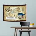 thumbnail image 2 of World Map Tapestry, Treasure Map Skull Island Mountain Coconut Tree Forest, 2 of 7