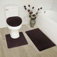 thumbnail image 2 of 3-Piece Bathroom Bath Mat Contour Rug Set with Toilet Lid Cover #6, 2 of 3