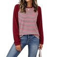thumbnail image 2 of VBVC Women's Striped Raglan Sleeve Long Sleeve Top , Ladies' Color Block Crew Neck Shirt , Casual Baseball Tee Pullover For Women, S-2XL, 2 of 6